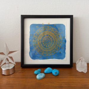 SLIMA - incorniciato - Mandala blu e oro