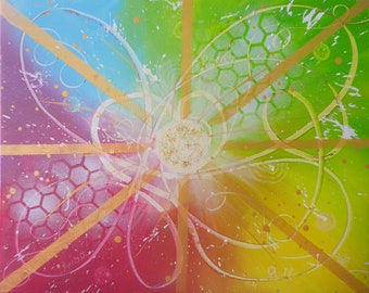ANAHITA - acrylic painting on canvas - High Vibrations High Frequencies Intuitive Art