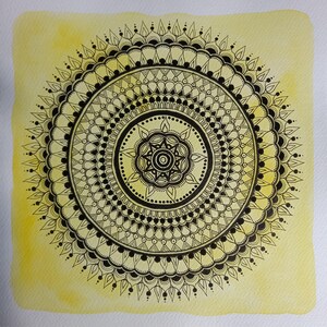 LUCE, L'Espansione della Luce - Mandala Giallo e Nero - Vibrazioni ad Alta Frequenza