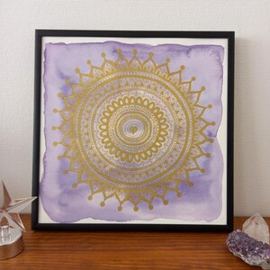 OJA - Incorniciato - Mandala viola e oro
