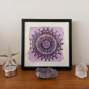 JOYCE - Incorniciato - Mandala viola e nero