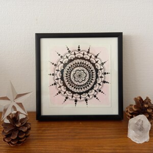 SPARKLE - Incorniciato - Mandala rosa pallido e nero