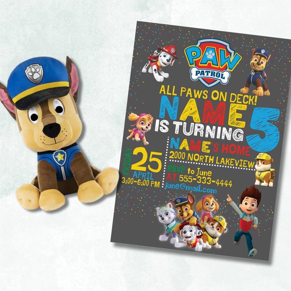 Paw Patrol Birthday Invite