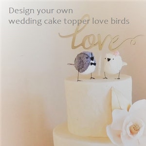 Choose your own Wedding Cake Topper Birds Information Only image 1