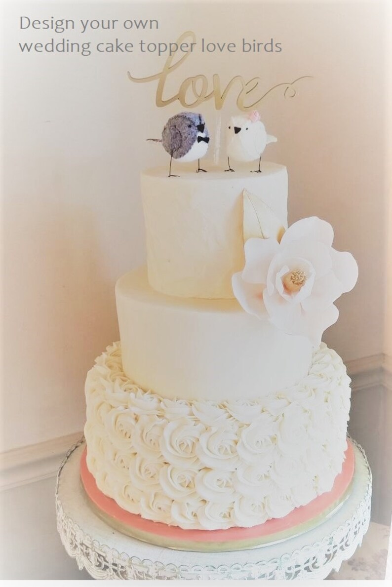 Choose your own Wedding Cake Topper Birds Information Only image 1