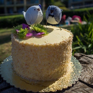 Wedding cake topper, lovebirds, wedding decoration, grey and white image 6
