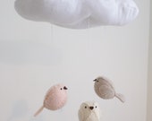 Baby mobile - natural nursery - gender neutral tones - pale peach, light beige, cream