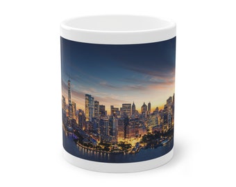 New York City Skyline Mug - Stunning NYC Coffee Cup - Urban Skyline Ceramic Tea Mug - Unique NYC Souvenir Gift