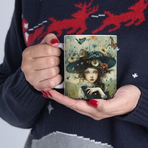 Whimsy Mug with Fairytale Illustrations, Beautifully Crafted 11oz Coffee Cup, Whimsical Ceramic Drinkware for Tea and Coffee Enthusiasts.