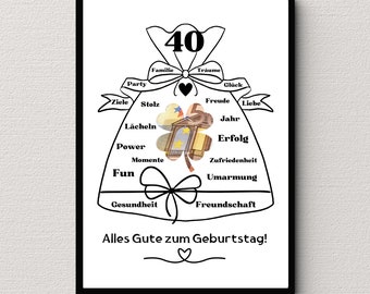 Birthday cash gift, packaging cash gift, wish fulfiller cash gift, card cash gift, digital printing, birthday cash gifts, 40