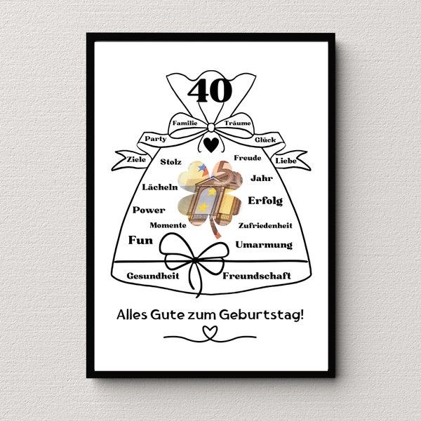 Geldgeschenke zum 40 Etsy.de