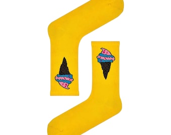 Ice Cream Cute Fun Socks / Novelty Socks / Sports Socks / Gifts Socks / Funny Socks / Unisex Socks