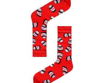 Nutella Red Cute Fun Socks / Novelty Socks / Gifts Socks / Funny Socks / Unisex Socks