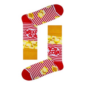 Popcorn Pattern Cute Funny Socks Novelty Movie Cinema Funky Unisex Socks