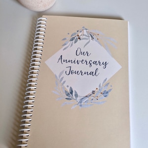 Anniversary Journal, Minimalist theme, Perfect Wedding or First Year Anniversary Gift (paper), Anniversary Journal, can be personalized