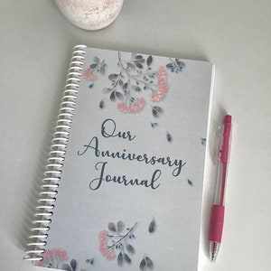 Anniversary Journal, &quot;Serenity&quot; Perfect Wedding or First Year Anniversary Gift (paper), Anniversary Journal, can be personalized