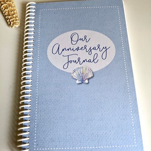 Anniversary Journal, &quot;By the Sea&quot;, Perfect Wedding or First Year Anniversary Gift (paper), Anniversary Journal, can be personalized