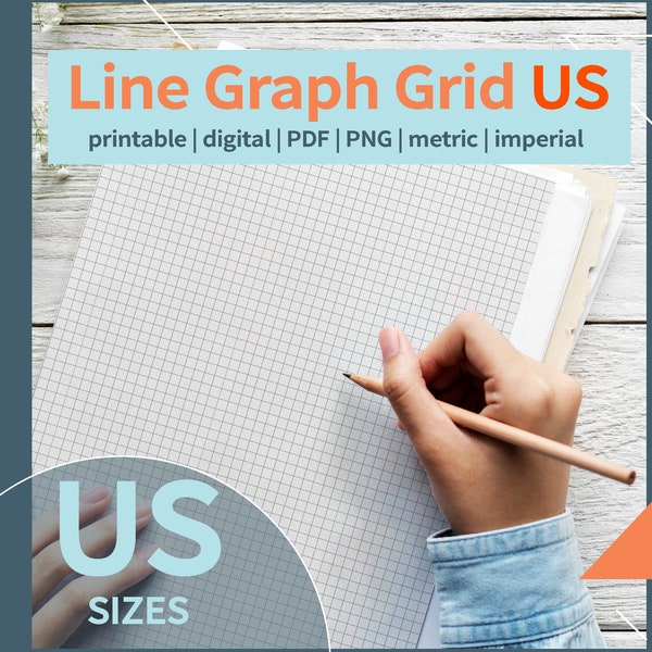 Printable Graph Paper | Digital Graph Paper | All US Sizes arch - ansi- letter | Graphing Paper | Grid Paper | PDF and PNG