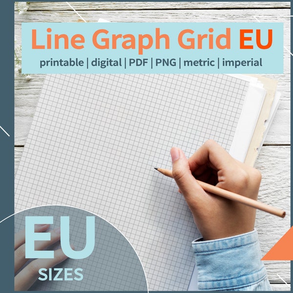 Printable Graph Paper | Digital Graph Paper | All EU sizes a4 - b4 - c4 | Graphing Paper | Grid Paper | PDF and PNG