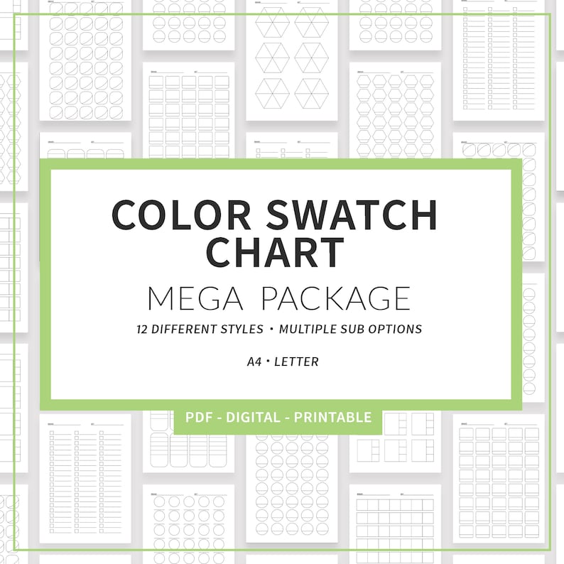 Color Swatch Chart Blank Chart Printable Color Swatch Chart Color ...