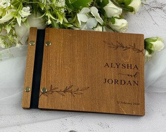 Wedding Guest Book, Personalized Wooden Guest Book Perfect for Wedding, Photobooth, Photo Album, Wedding Album, Polaroid Photo Album