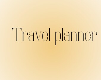 May include: A simple, minimalist design with the text "Travel planner" in black on a light orange background.