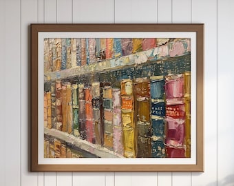Library Book Wall Decor Vintage Book Art for Home or Office Digital Download Art Gift