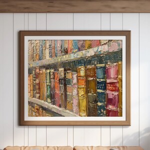 Library Book Wall Decor Vintage Book Art for Home or Office Digital Download Art Gift