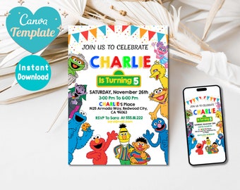 Editable Birthday Invitation | For Boy and Girl Kids invitation | Birthday Invitation, Template Editable-Printable | Invite Instant Download