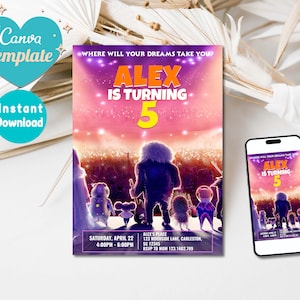 Sing Movie 2 Birthday Invitation | Sing Movie 2 Invitation, Personalized Sing 2 the Movie Invitation, Custom Invitation, Editable Invitation