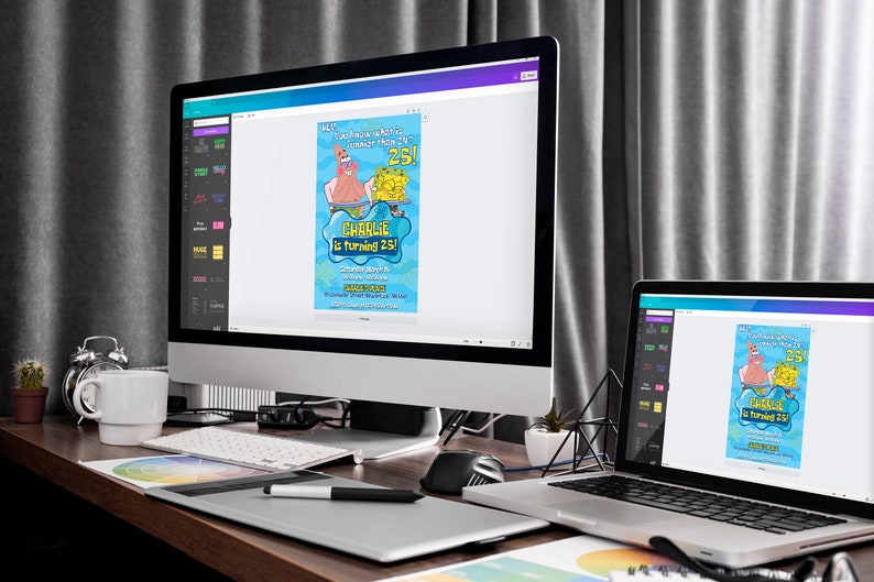 Editable Spongebob Birthday Invitation Template | Printable Sponge bob invite | Party Invitations | Digital Kids Invite | Instant Download image 3