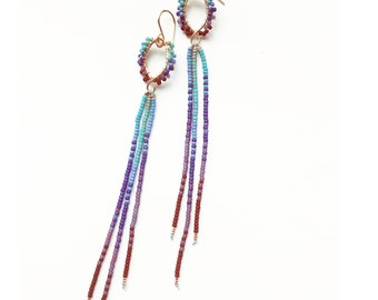 Longues boucles d’oreilles à franges « Shoulder Sweeper »