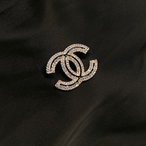 Chanel Excellent Vintage Rare Gold Brooch With Stones Jewelry Gift Mid Century Modern Art Deco Fashion Brooch 80s