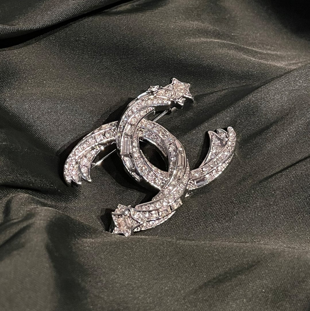 Wonderful Chanel Silver Brooch With Stones Vintage Brooch - Etsy Wonderful Chanel Silver Brooch With Stones Vintage Brooch - Etsy