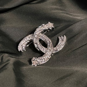 Wonderful Chanel Silver Brooch With Stones Vintage Brooch