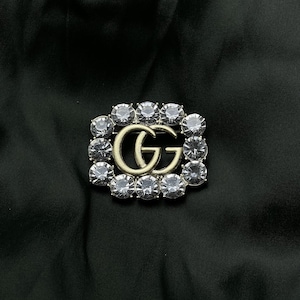 Excellent Vintage Rare Gucci Gold Brooch With Stones