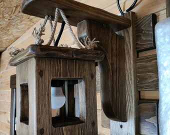 Lámpara de madera, Sujetador de madera, Lámpara hecha a mano, Decoración del hogar, Iluminación interior, Lámpara de madera natural, Accesorios para el hogar de madera