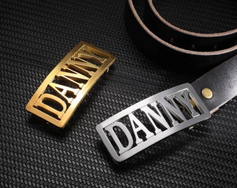 Custom Name Belt Buckle - Leather Belt with Personalized Buckle Gift for Men & Husbands - Ideal for Hip Hop Style Enthusiasts