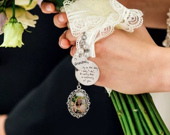 Custom Bridal Bouquet Photo Charm - Wedding Memorial Gift - Choice of Single, Double, Triple Photo