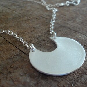 Lacuna Necklace Handmade. Brushed Fine and Sterling Silver Pendant Necklace image 2