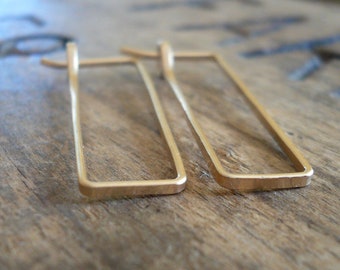 Svelte Hoops - Handmade. Hand forged. Choice of 3 sizes. LIGHT WEIGHT 14kt Goldfill Earrings