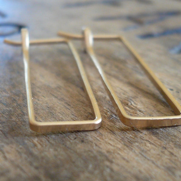 Svelte Hoops - Handmade. Hand forged. Choice of 3 sizes. LIGHT WEIGHT 14kt Goldfill Earrings