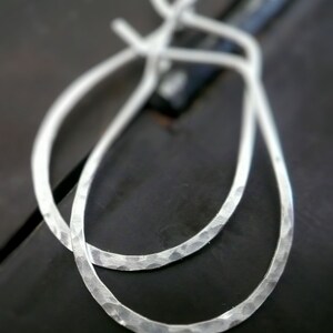 Hammered Horseshoe Hoops. Handmade. Sterling Silver image 2