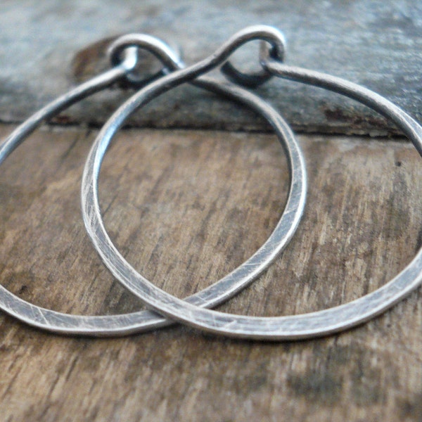 Every Day Hoops - LIGHT WEIGHT. Handmade in Oxidized Sterling Silver. 4 sizes