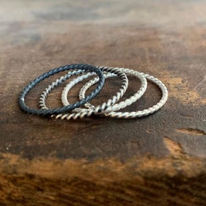 Twisted Stacking Ring - Sterling Silver Stacking Ring. Hand Made by ...