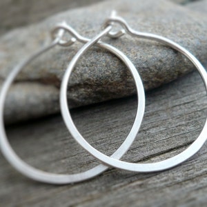 Every Day Hoops Handmade in Brushed Sterling Silver. LIGHT WEIGHT. 5 sizes. image 1