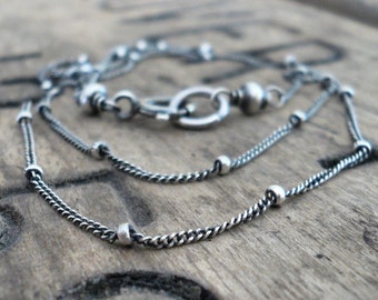 Necklace Design Your Own Series -  Oxidized Sterling Silver Satellite Chain