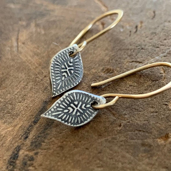 Toccoa Earrings - Mixed Metal. Fine Silver. 14kt Goldfill. Handmade