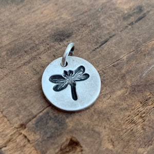 Dragonfly Pendant Handmade. Oxidized Fine Silver. Design Your Own Series image 1