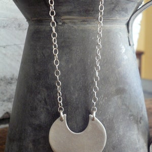 Lacuna Necklace Handmade. Brushed Fine and Sterling Silver Pendant Necklace image 3